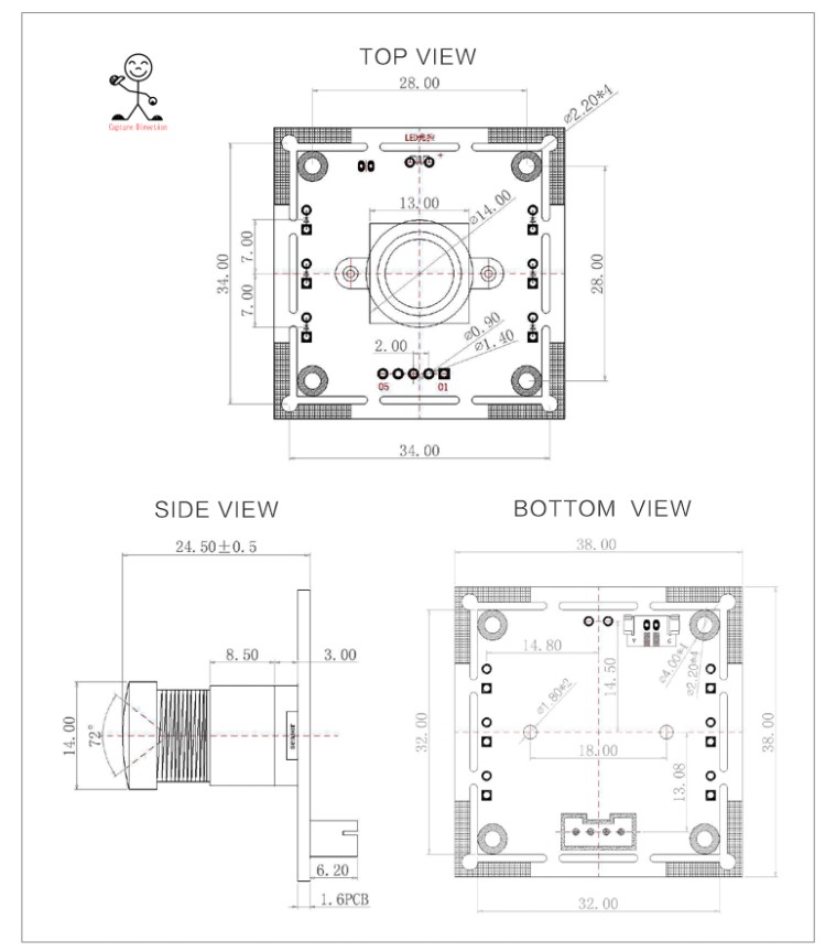 HBVCAM OV9732 1MP HD Free Driver Face Recognition Camera Module