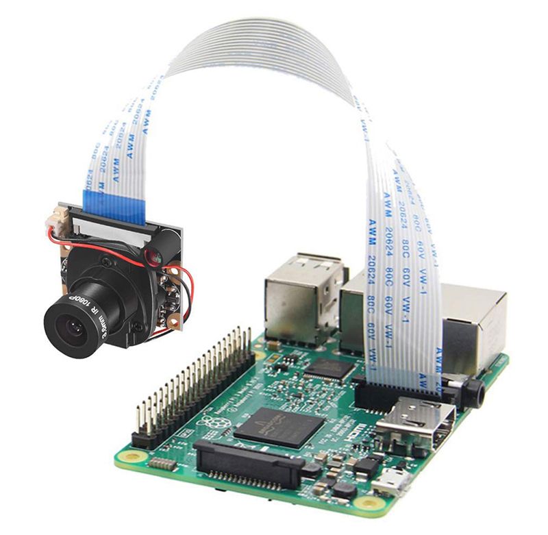 Raspberry Pi Camera Module with Automatic IR-Cut Night Vision Camera 5MP 1080p HD Webcam for Raspberry Pi 3 Model B