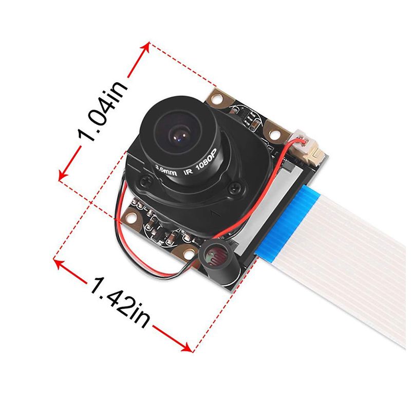 Diyeeni IR-Cut Camera for Raspberry Pi Focusable Camera Module 5MP Webcam Video 1080p OV5642 Sensor for Raspberry Pi/Pi 2/Pi 3