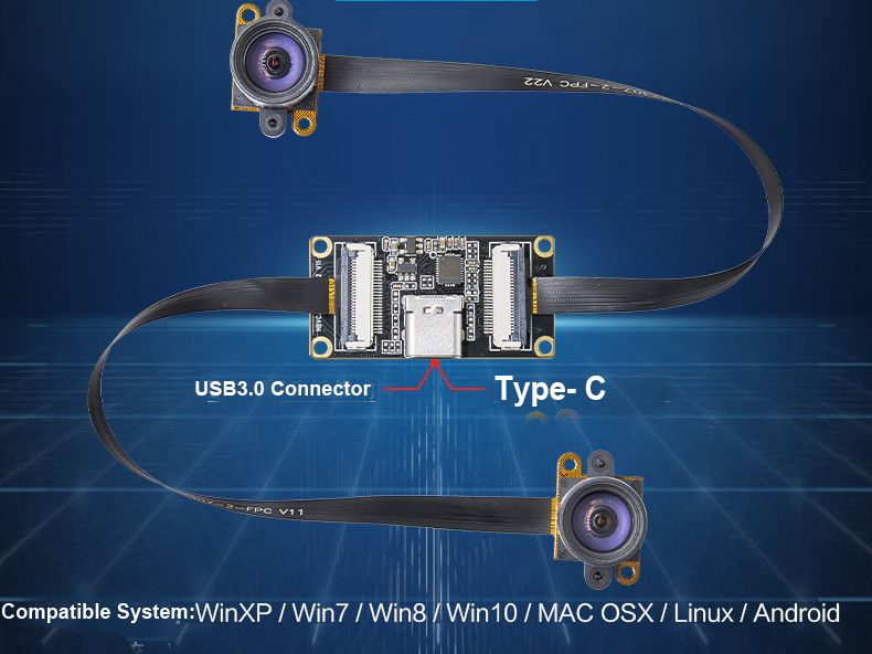 OV9281 1MP USB3.0 Dual Global Shutter Camera Module With Black and White Image