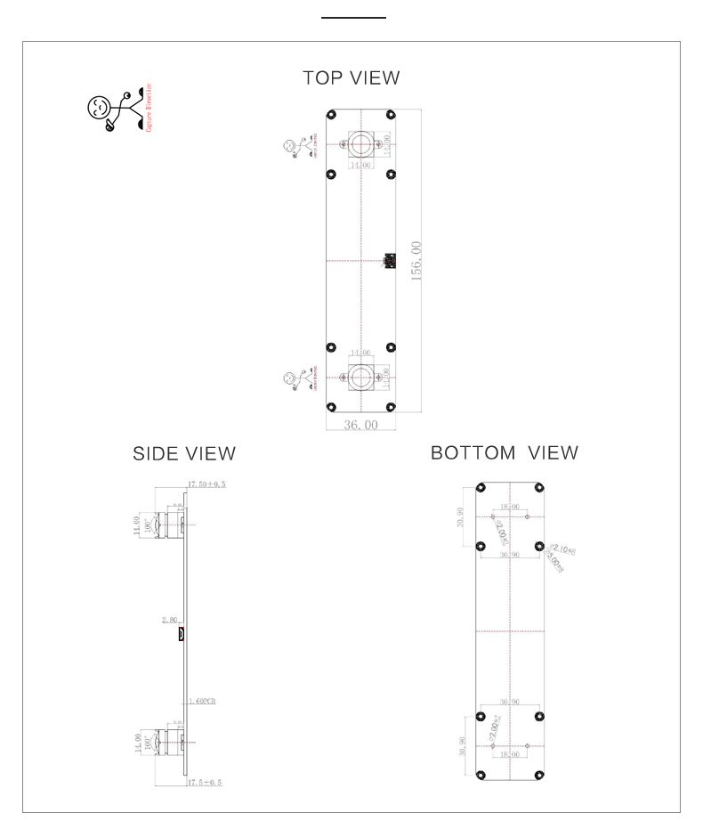 Factory price custom 1.3mp external HD Dual Lens 2560 *960 60fps CMOS OV9750 small camera module