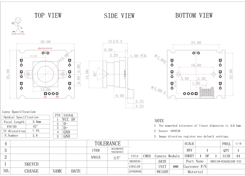 HBVCAM OV9726 720P HD OTG Free Driver PC webcam Camera module